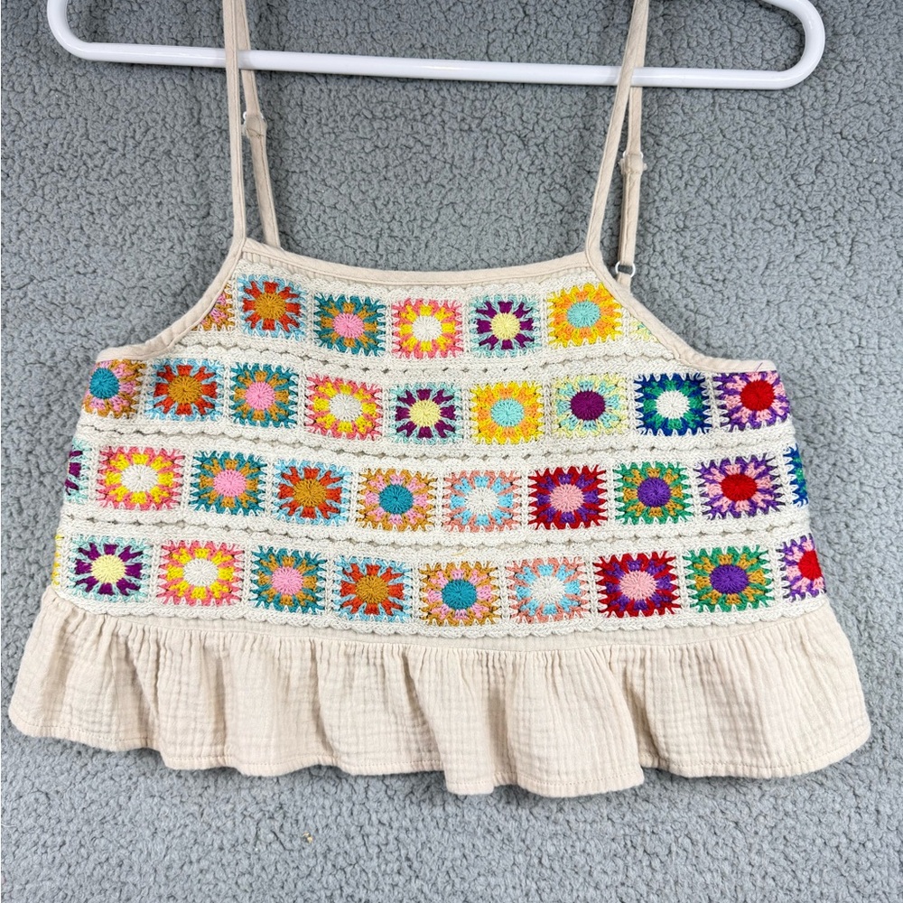 SHEIN Multicolor Crochet Crop Top